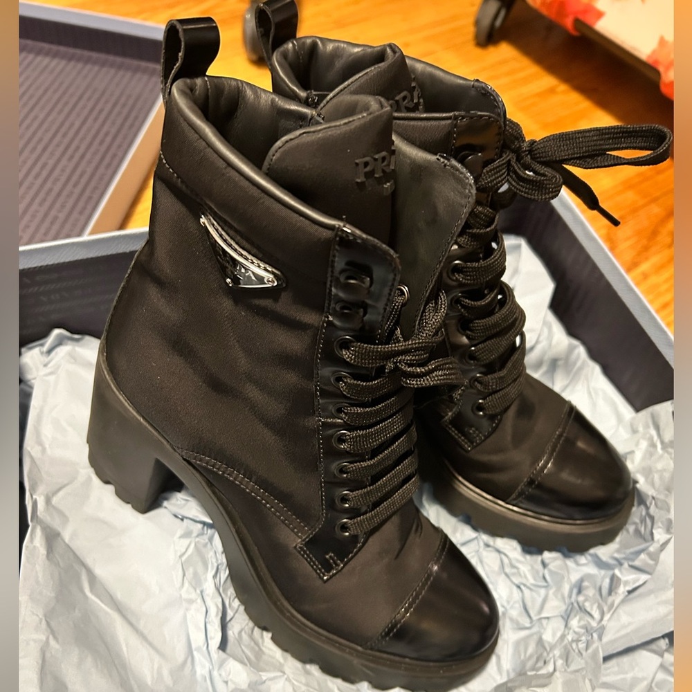 Prada Re-Nylon Combat Boots - Picture 10 of 15